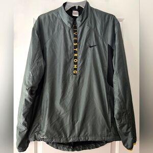Nike VTG 90s Mens Livestrong Spellout 1/2 Zip Pullover Windbreaker- Size L - EUC